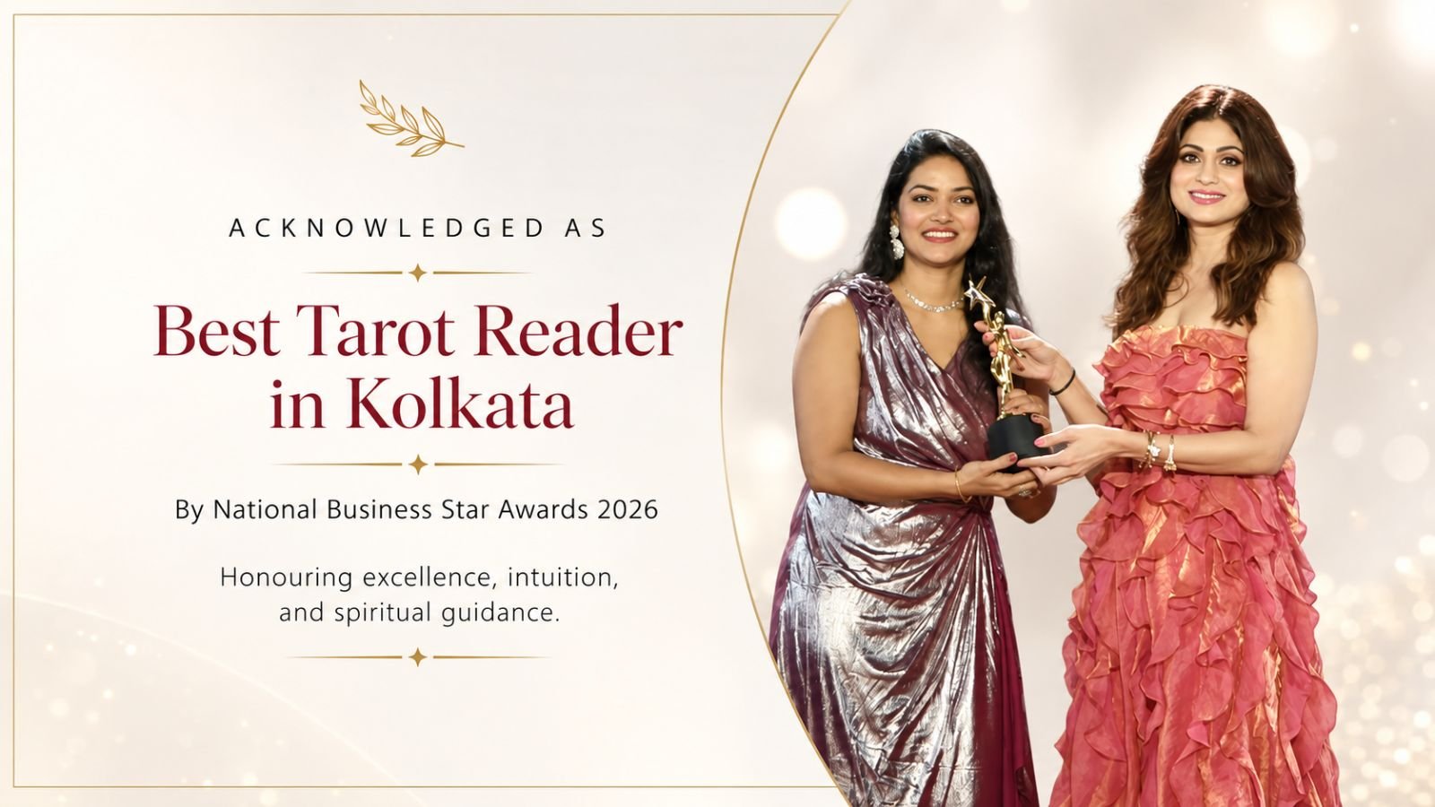 Awarded by Shamita shetty as best tarot reader in kolkata by national business star awards 2026